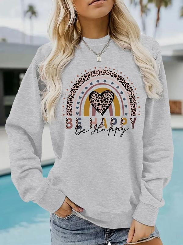 Women's Casual Heart Pattern Pullover Sweater, Soft Long Sleeve Round Neck Sweatshirt, Comfortable Daily Wear style 03...