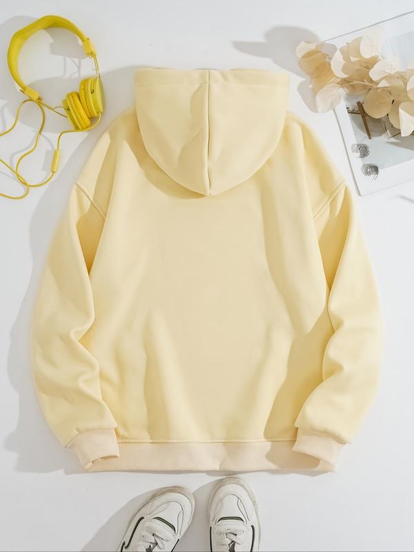 Women's Casual Heart Stethoscope Print Hoodie with Front Pocket, Fleece Lined Pullover for Fall & Winter, Sweatshirt T-Shirts