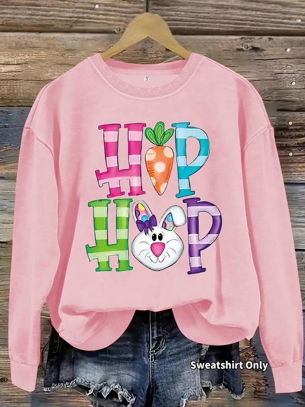 Women's Casual Hip-Hop Style Printed Pullover Sweater, Soft Long Sleeve Round Neck Sweatshirt, Comfortable Daily Wear...
