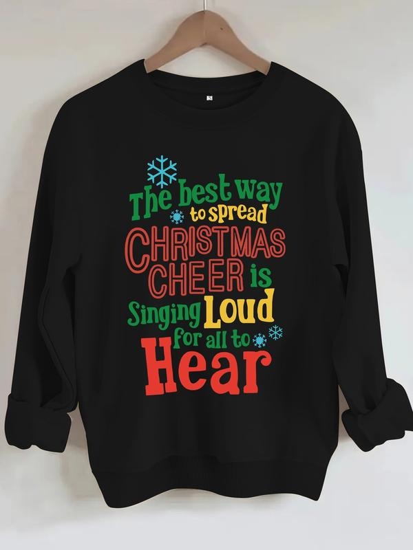 Women's Casual Holiday Christmas Sweatshirt, Soft Long Sleeve Round Neck, Durable Fabric, Fall & Winter Fashion T-Shirts,...