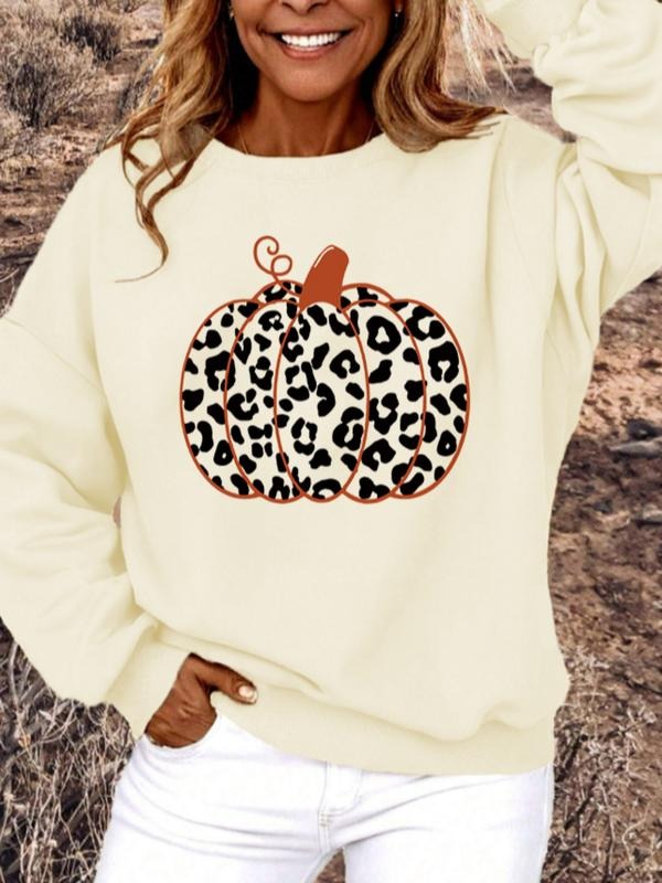 Women's Casual Hollow Out Pumpkin Pattern Pullover Sweater, Soft Long Sleeve Round Neck Halloween Sweatshirt, All Seasons...