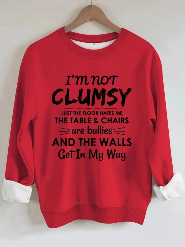 Women's Casual Humorous Slogan Letter Graphic Sweatshirt, Soft Long Sleeve Round Neck Pullover, All-Season Comfort...