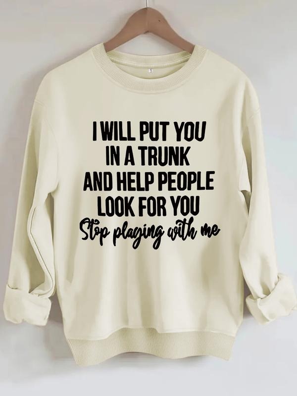 Women's Casual I Will Put Graphic Pullover Sweater, Soft Long Sleeve Round Neck Sweatshirt, Comfortable Daily Wear...