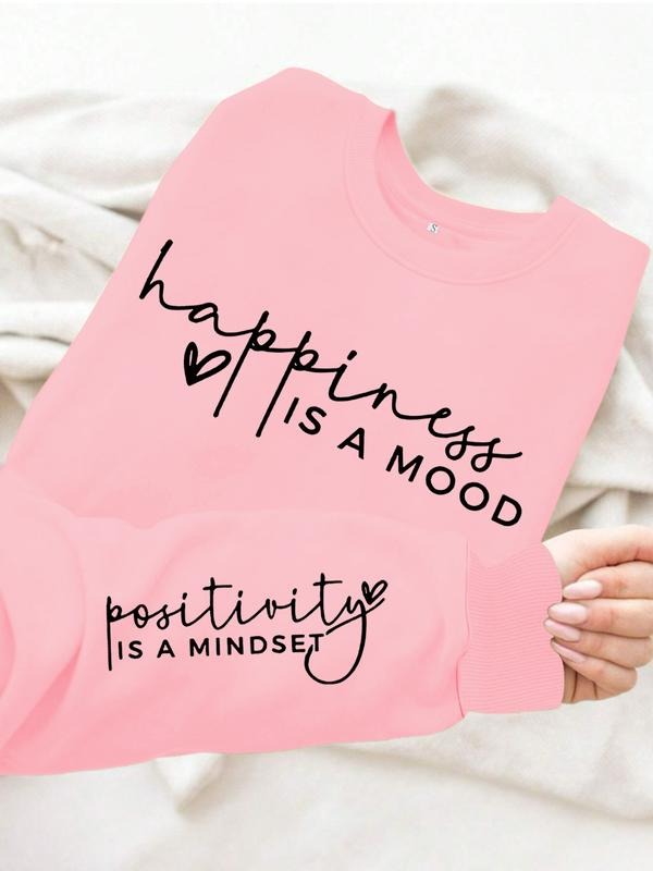 Women's Casual Inspirational Print Pullover Sweatshirt, Soft Long Sleeve Round Neck, All Seasons Comfortable Wear...