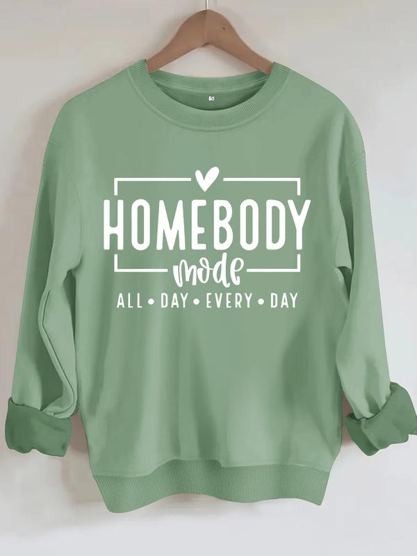 Women's Casual Letter Pattern Pullover Sweatshirt, Soft Long Sleeve Round Neck, All-Season Comfort, Durable Fabric style...