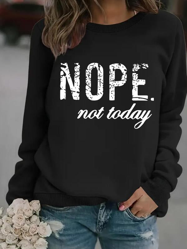 Women's Casual Letter Pattern Pullover Sweatshirt, Soft Long Sleeve Round Neck, All-Season Comfort, Durable Fabric...