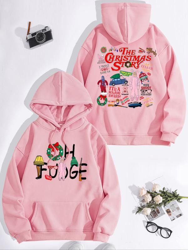 Women's Casual Letter Print Hooded Sweatshirt with Front Pocket, Comfortable Winter Pullover, Fall & Winter Fashion style...