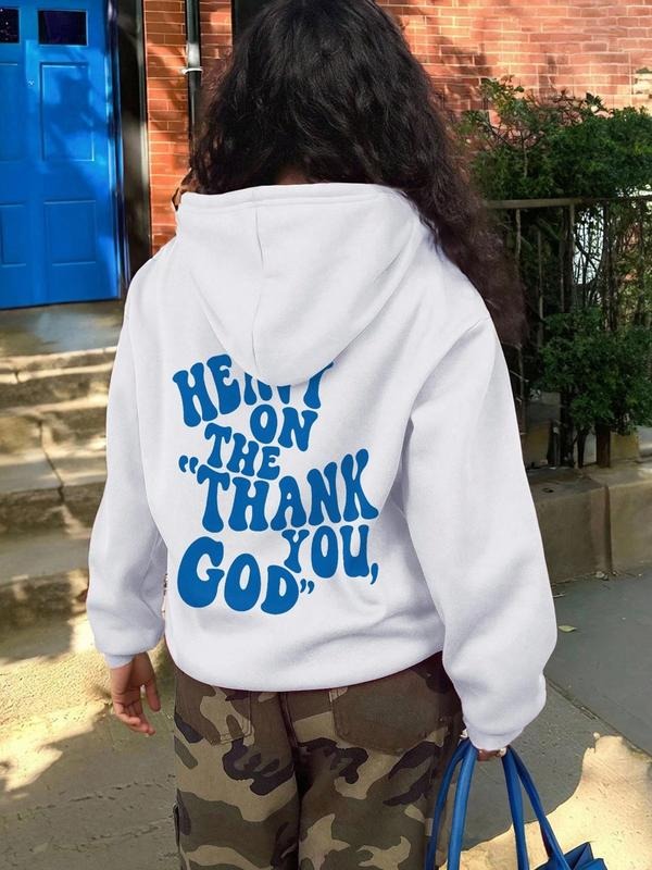 Women's Casual Letter Print Hoodie Sweatshirt, Loose-Fit Fall & Winter Fashion, Thicken Fabric, Stylish Daily Wear T-Shirts