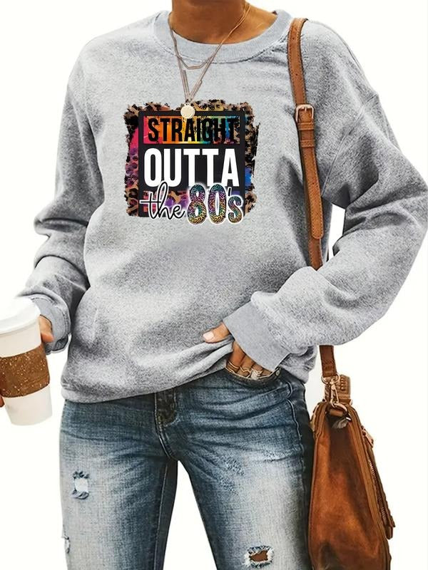 Women's Casual Letter Print Pullover Sweater, Soft Long Sleeve Round Neck Sweatshirt, Comfortable Daily Wear style 11...