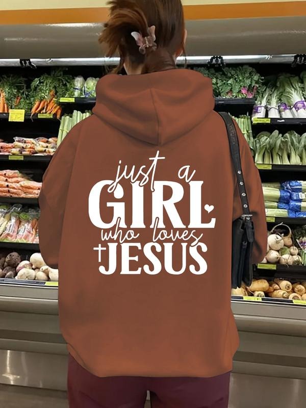Women's Casual Loose-Fit Hooded Sweatshirt with Graphic Print, Thick Knit Pullover for Fall & Winter T-Shirts, Hoodie
