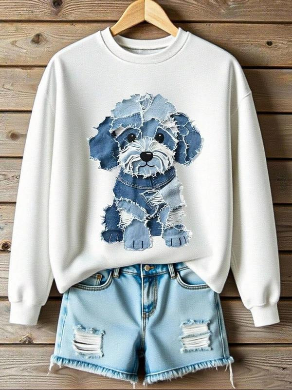 Women's Casual Loose-Fit Round Neck Sweatshirt, Teddy Bear Graphic Pullover, Winter Fashion, Multifunctional & Stylish...