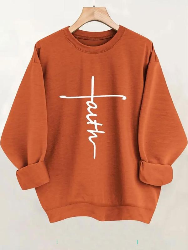Women's Casual Round Neck Pullover Sweatshirt, Fashionable All Season Wear, Fun Letter Print Design, Perfect Gift Choice...