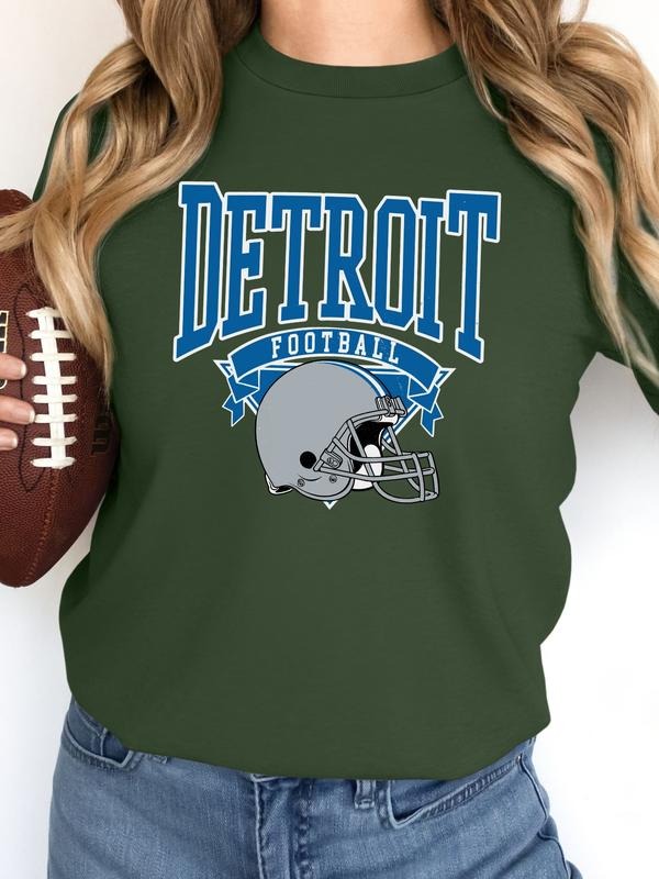 Women's Casual Rugby Print Long Sleeve Round Neck Pullover Sweatshirt, Fitted Moderate Fabric, Fall & Winter Fashion,...