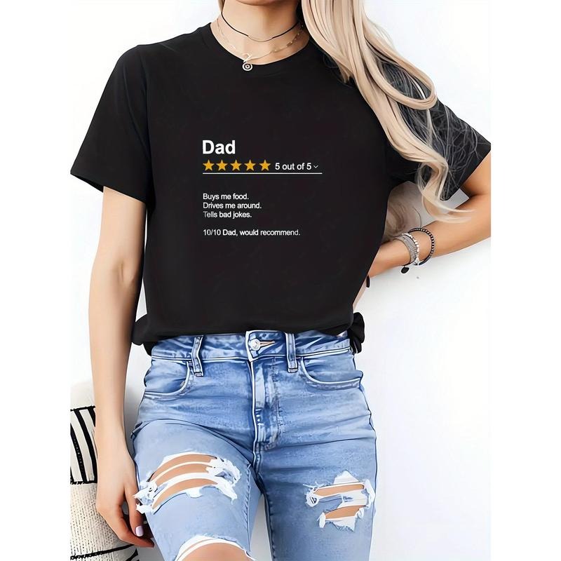 Women's Casual Short Sleeve T-Shirt - Funny Dad Gift with 5-Star Review Design, Relaxed Fit Top, Machine Washable...