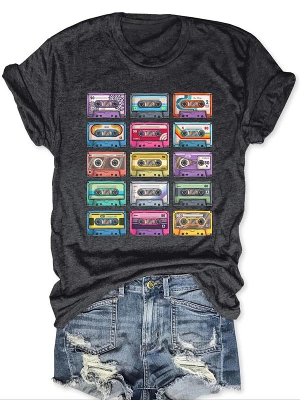 Women's Casual Short T-Shirt with Graphic Print, Regular Fit Round Neck Summer Top, Breathable and, Ideal for Everyday...