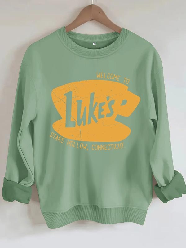 Women's Casual Stars Pattern Hoodie, Soft Long Sleeve Round Neck Sweatshirt, All-Season Comfort, Durable Fabric T-Shirts