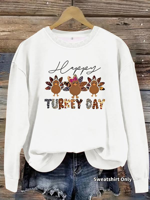 Women's Casual Thanksgiving Graphic Pullover Sweater, Soft Long Sleeve Round Neck Crewneck Sweatshirt, All-Season Comfort...