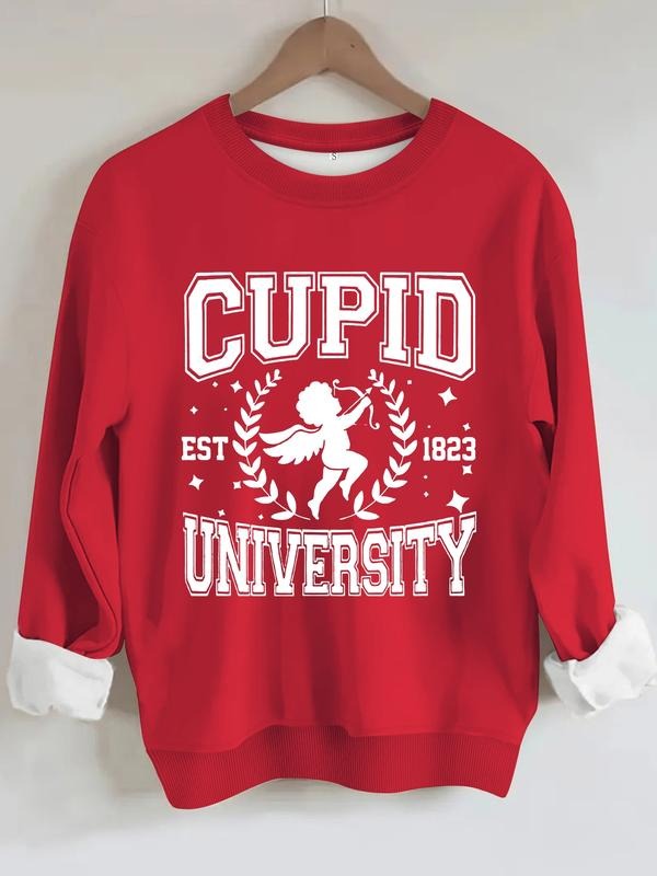 Women's Casual Valentine's Day Graphic Pullover Sweater, Soft Long Sleeve Round Neck Sweatshirt, All-Season Wear...