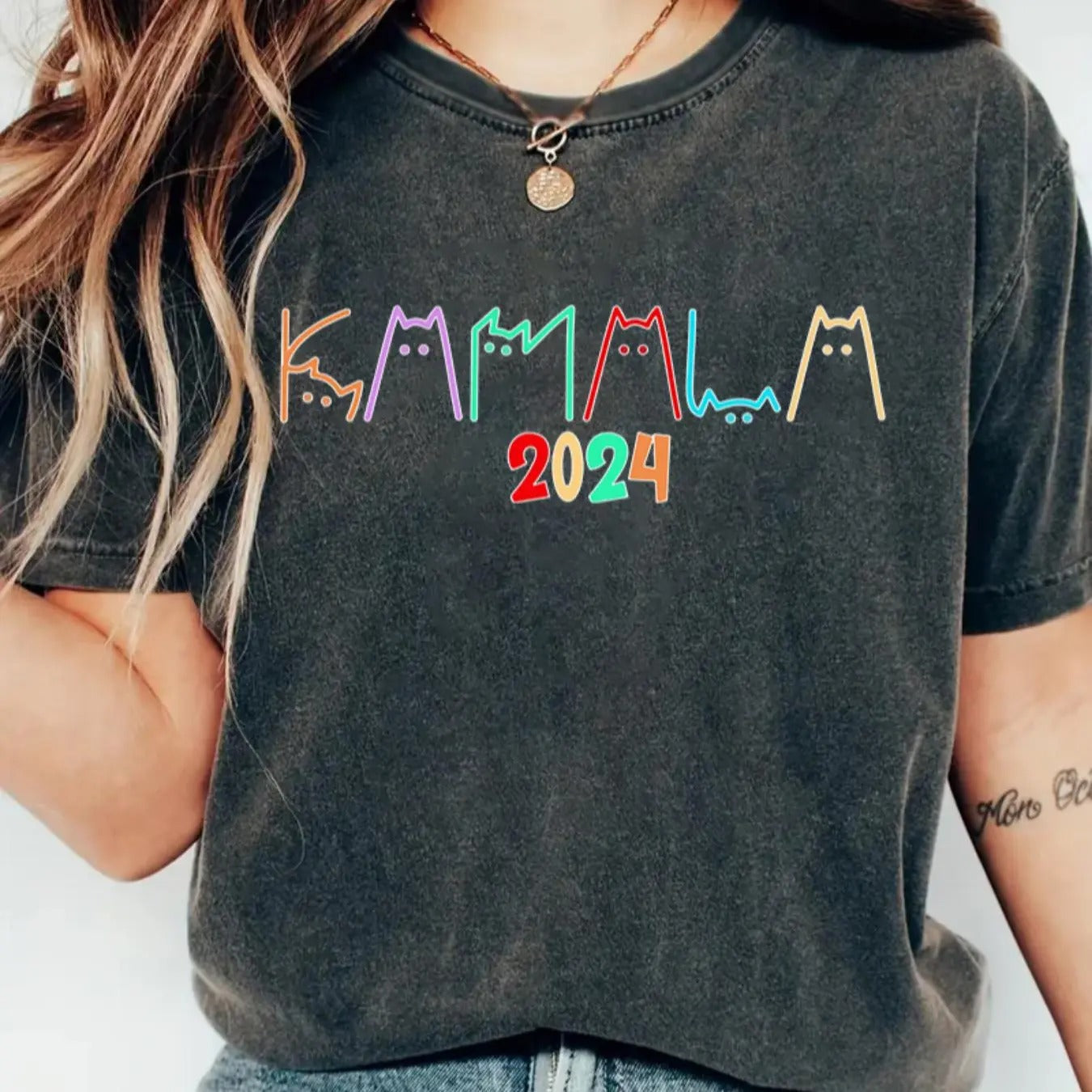 Women's Cat Print Round Neck Tee, Casual Short Sleeve Crew Neck T-Shirt for Summer, Fashion Women's Top for Daily Wear...