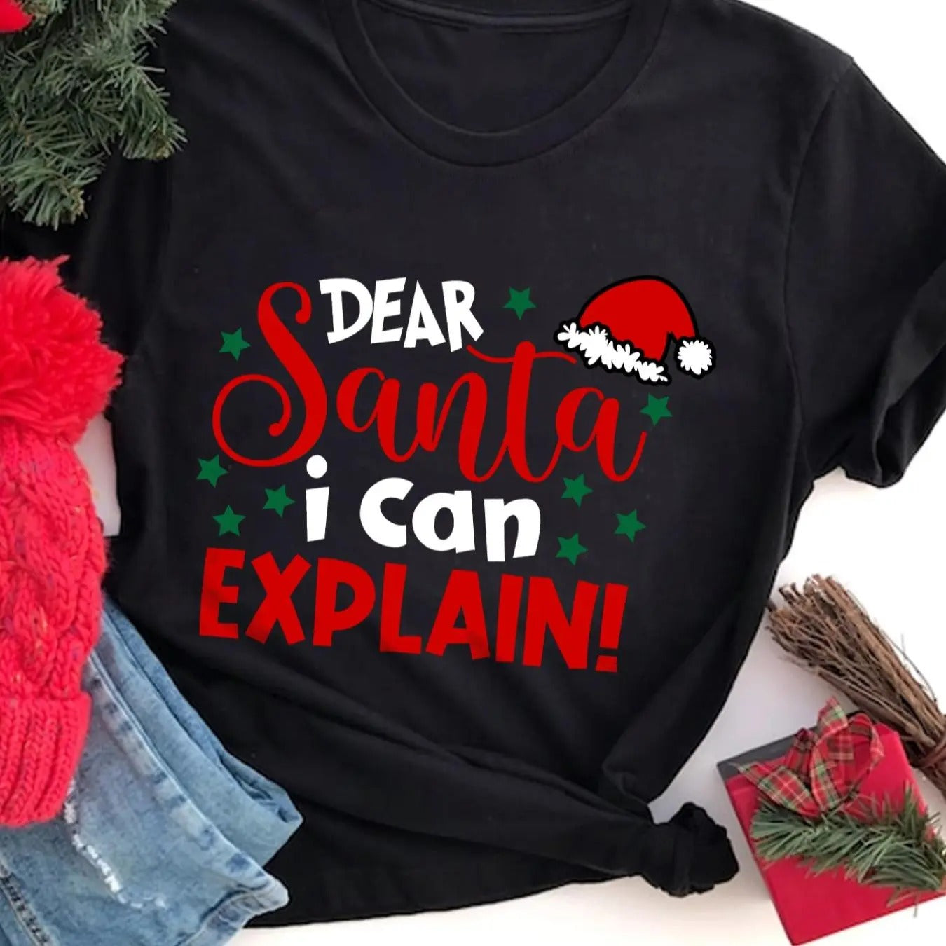 Women's Christmas Cartoon & Letter Print Round Neck Tee, Casual Short Sleeve Crew Neck T-shirt for Summer, Women's Top...