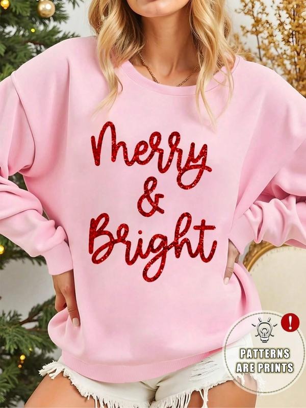 Women's Christmas Casual Hoodie, Bright Joyful Print, High-Quality Round Neck Long Sleeve, Fall & Winter Warm Fitted...