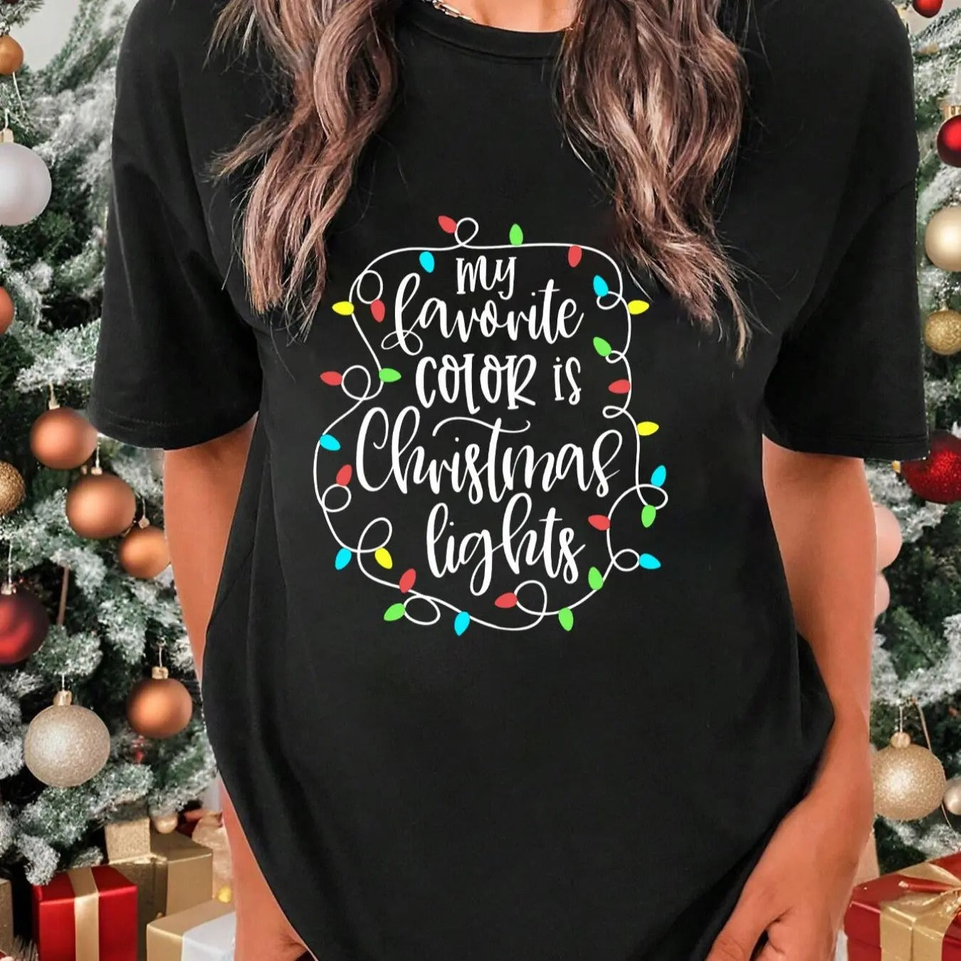 Women's Christmas Letter Print Drop Shoulder Tee, Casual Half Sleeve Round Neck T-shirt for All Seasons, Women's Top for...