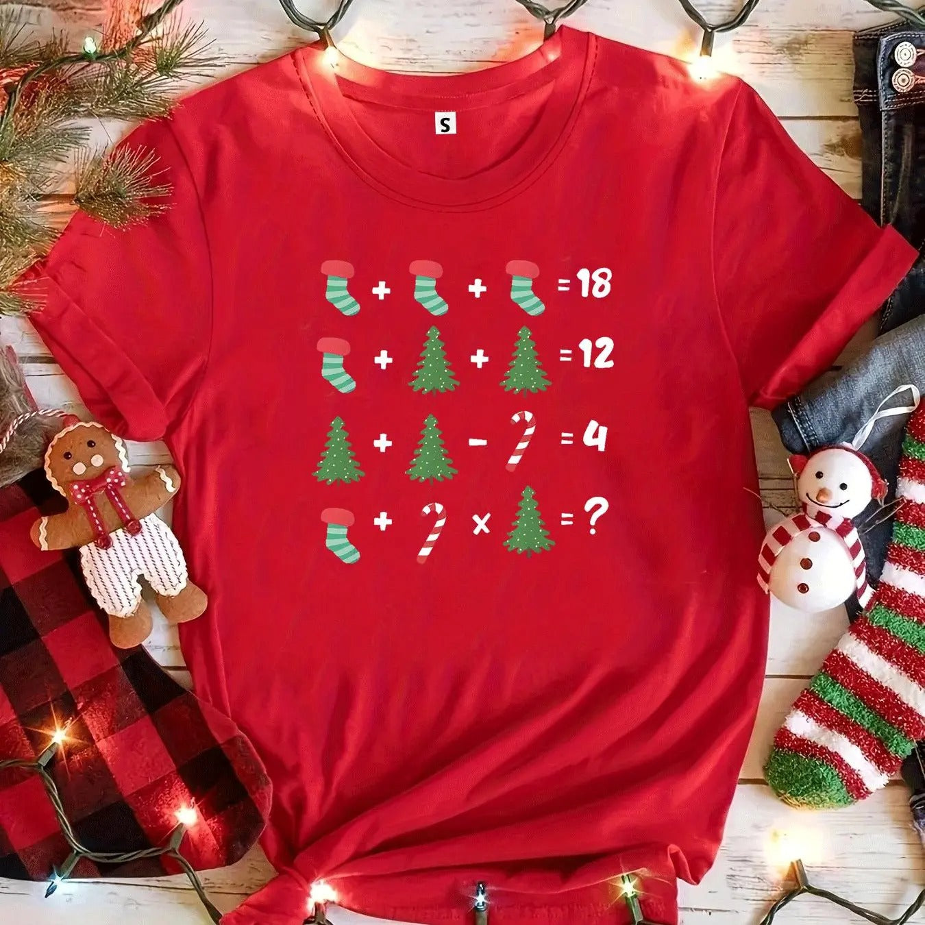 Women's Christmas Themed Round Neck Graphic Tee, Casual Short Sleeve T-shirt for Daily Wear, Ladies Clothes for All...