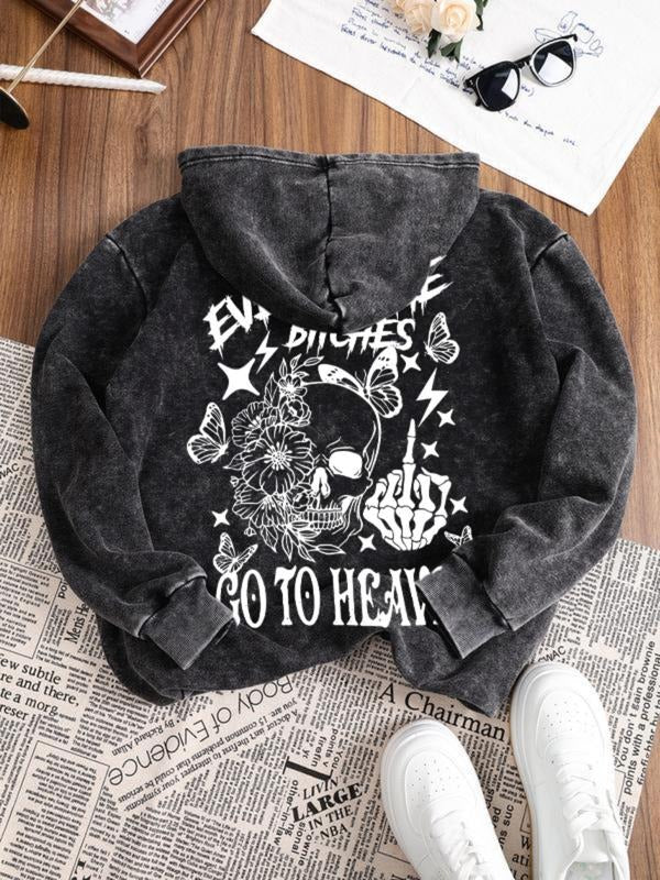 Women's Cotton Fleece Casual Sports Hoodie, Vintage Washed Design, Long Sleeve Hooded Sweatshirt for Autumn & Winter...