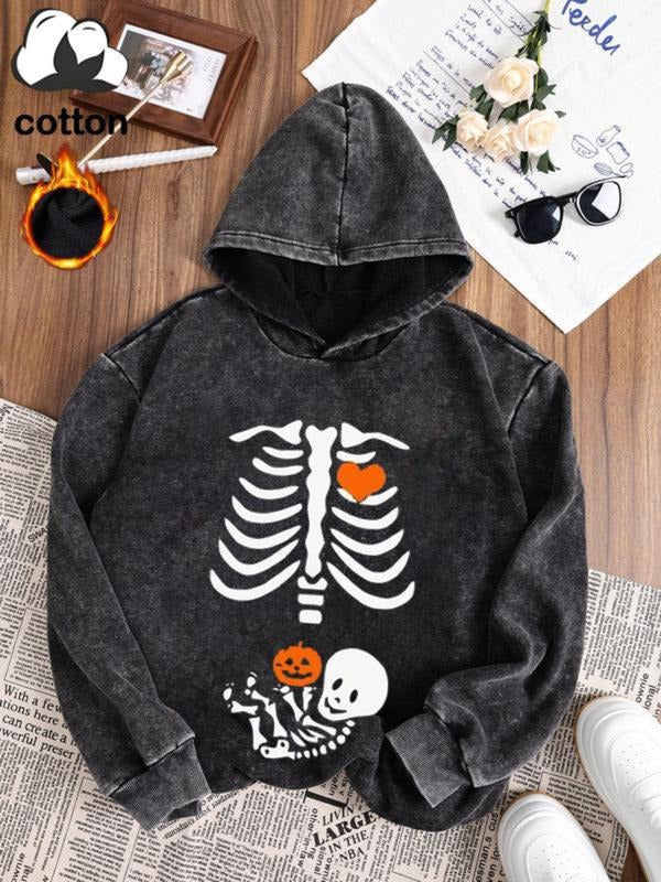 Women's Cotton Fleece Hoodie, Loose-Fit Long Sleeve Hooded Sweatshirt for Autumn & Winter, Fashionable Casual Wear T-Shirts