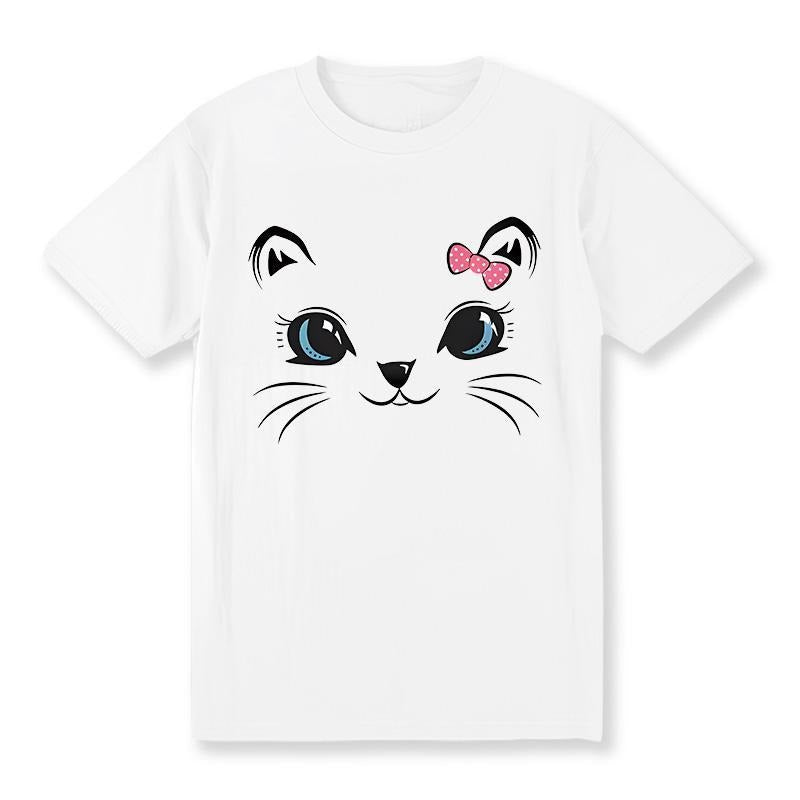 Women's Cute Cat Graphic T-Shirt Short Sleeve Crew Neck Casual Alphabet Print Tee for All Seasons Fabric Summer Fashion...