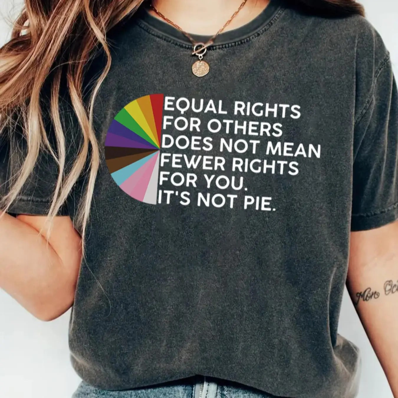 Women's Equal Rights Print Round Neck Graphic Tee, Casual Short Sleeve T-shirt for Daily Wear, Ladies Clothes for All...