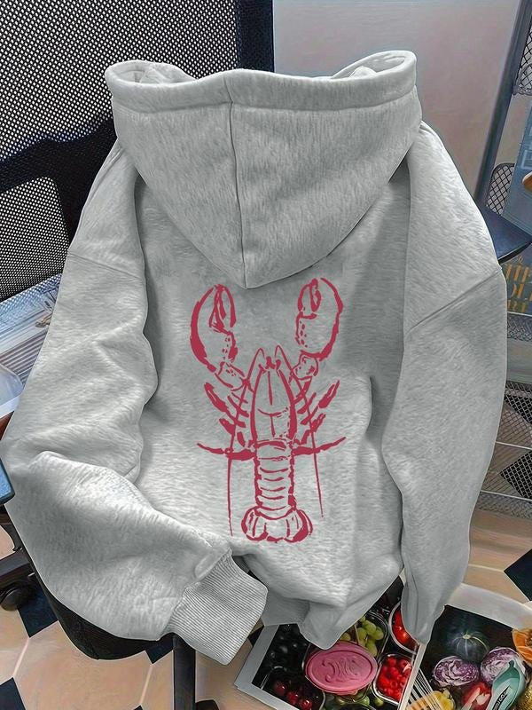 Women's Fall Winter Casual Hooded Sweatshirt, Letter Print Design, Loose Fit, Thicken Fabric, Warm Sporty Pullover for...