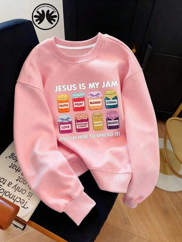 Women's Fall Winter Casual Loose-Fitting Sweatshirt, Soft Thick Round Neck Pullover, Cartoon Print, Long Sleeve, Home...