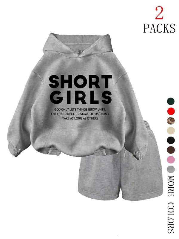 Women's Fall Winter Hooded Sweatshirt Set, Leopard Print Drawstring Pullover + Casual Warm Shorts, Perfect for Daily Wear...