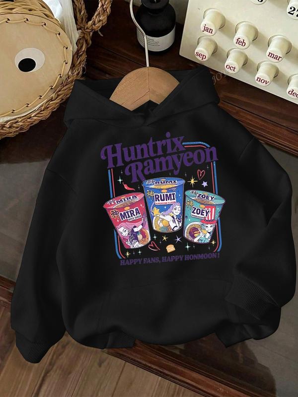 Women's Fall Winter Hooded Sweatshirt, Loose-Fit Korean Style, Warm Casual Wear, Thick Kint Fabric, Pocket Design, Daily...