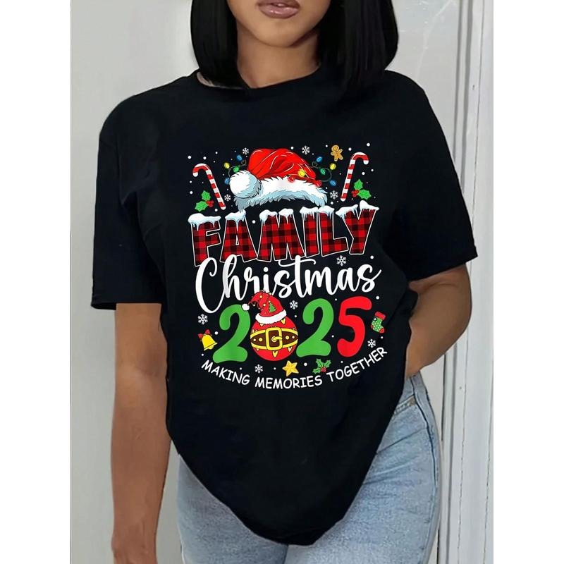 Women's Festive Christmas T-Shirt - "Family Christmas 2025" Design, Family Christmas 2025 Matching Family Xmas Squad...