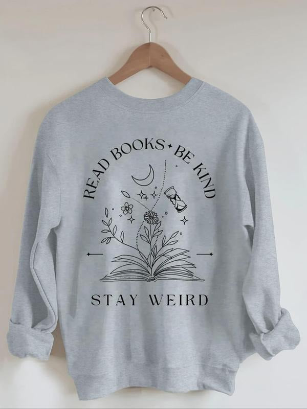 Women's Floral & Letter Print Crew Neck Sweatshirt, Casual Long Sleeve Pullover for Fall & Winter, Women's Clothes for...