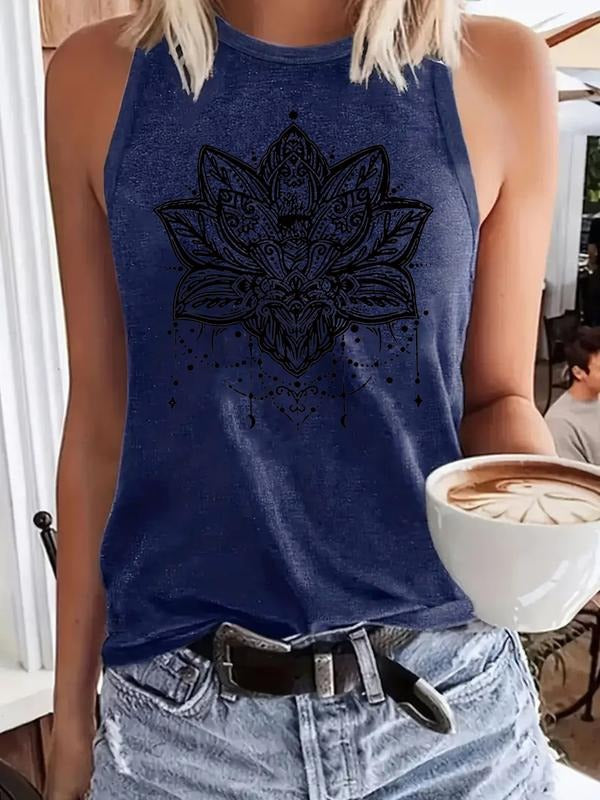 Women's Floral Print Sleeveless Tank Top, Comfortable Breathable Casual Summer Shirt, Fitted Style S-Xxl Available...
