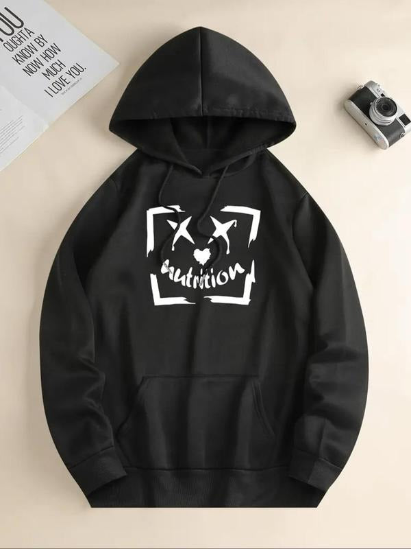 Women's Geometric Print Drop Shoulder Hoodie, Fashion Casual Drawstring Pocket Hooded Sweatshirt for Daily Holiday...