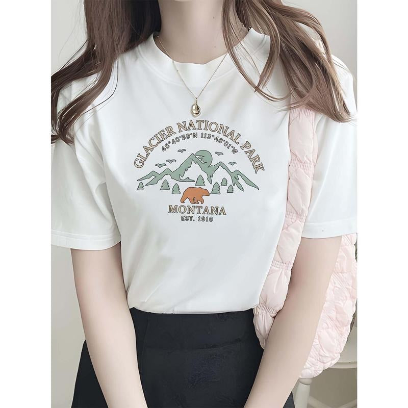 Women's Glacier National Park Shirt, Montana Bear T-shirt Hoodie, Sweatshirt | UrbanDripWear.com