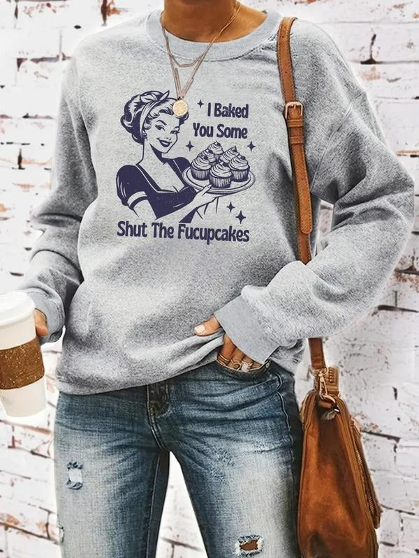 Women's Graphic Print Crew Neck Sweatshirt, Casual Long Sleeve Pullover for Spring, Fashion Women's Top for Daily Wear...