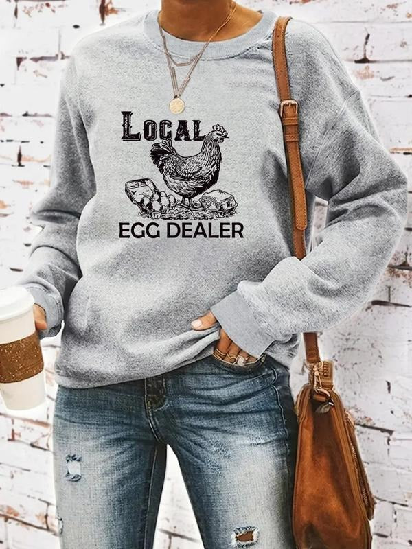 Women's Graphic Print Crew Neck Sweatshirt, Casual Long Sleeve Pullover for Spring, Fashion Women's Top for Daily Wear...