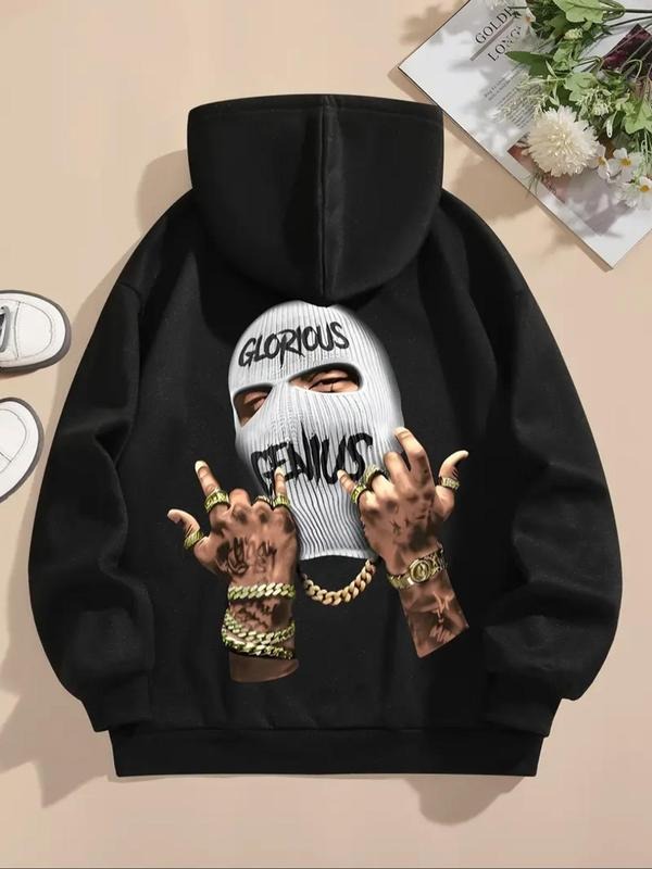Women's Graphic Print Drop Shoulder Hoodie, Fashion Casual Drawstring Pocket Hooded Sweatshirt for Daily Holiday Outdoor...