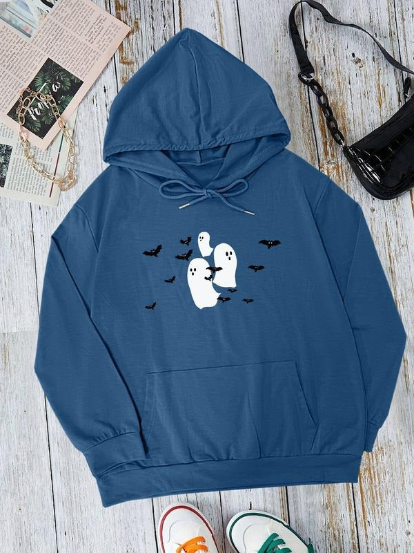 Women's Halloween Hoodie Sweatshirt, Casual Long Sleeve Fitted Design, Polyester Fabric, Fall & Winter Wear, Pocket...