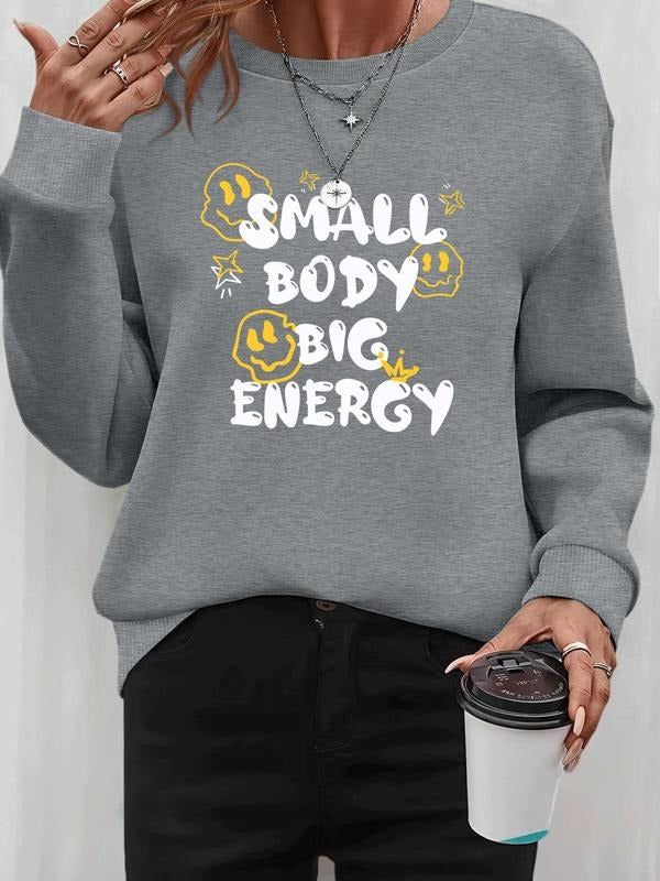 Women's Halloween Letter Print Long Sleeve Pullover Sweatshirt, Casual Fitted Design, Spring & Fall Fashion, Available in...