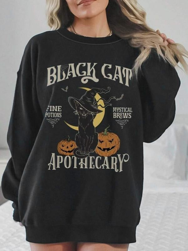 Women's Halloween Skull Print Hoodie, Casual Loose Fit Hooded Sweatshirt, Fall Winter Long Sleeve Pullover, Ladies...