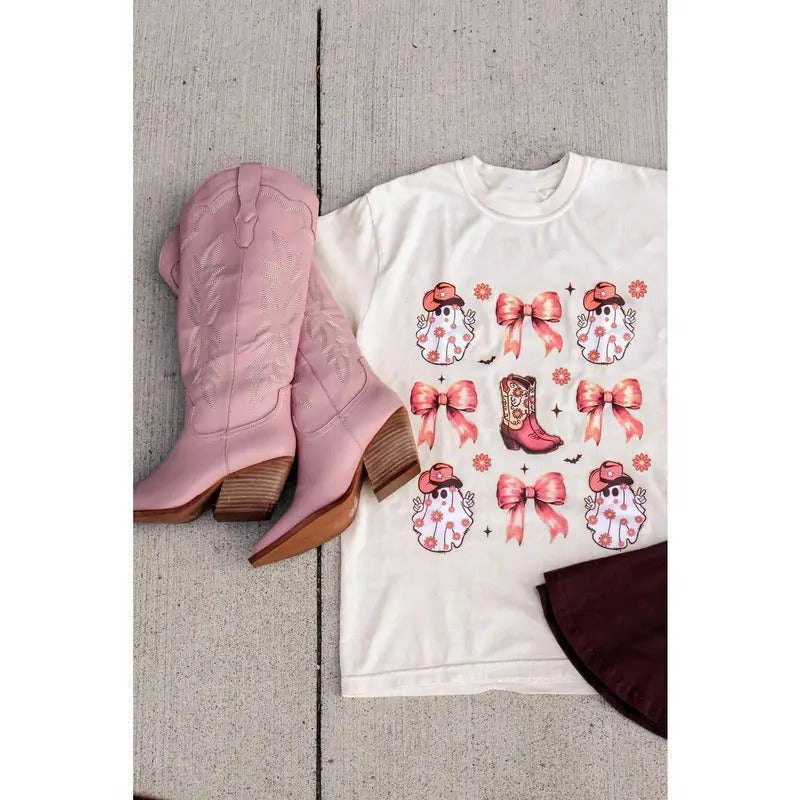 Women's Halloween Themed Ghost Print Round, Ghost Halloween Shirt, Halloween Shirt Hoodie, Sweatshirt | UrbanDripWear.com