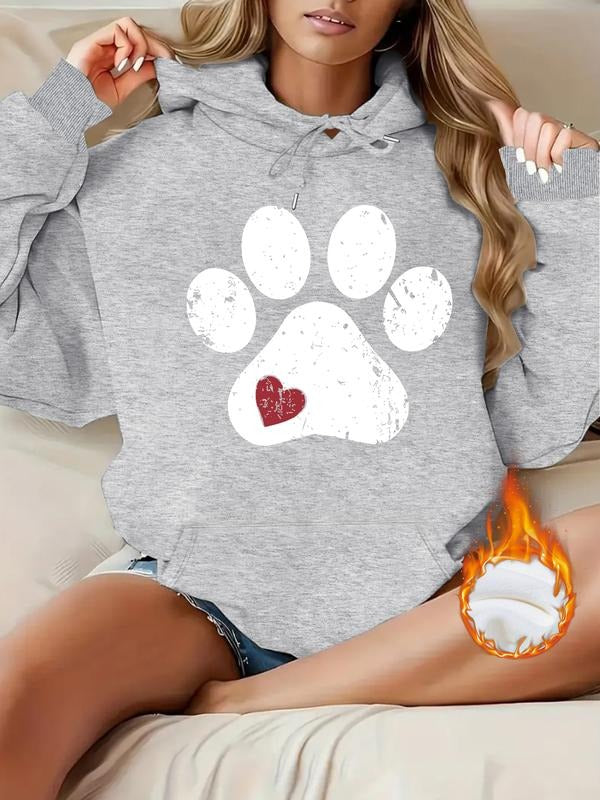 Women's Hooded Sweatshirt with Bear Print Heart Pattern, Fall & Winter Warm Long Sleeve Pullover, Casual Outdoor Sports...