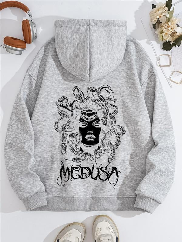 Women's Lavender Snake Print Hooded Sweatshirt, Fall & Winter Warm Casual Loose Fit Long Sleeve Pullover T-Shirts, Hoodie