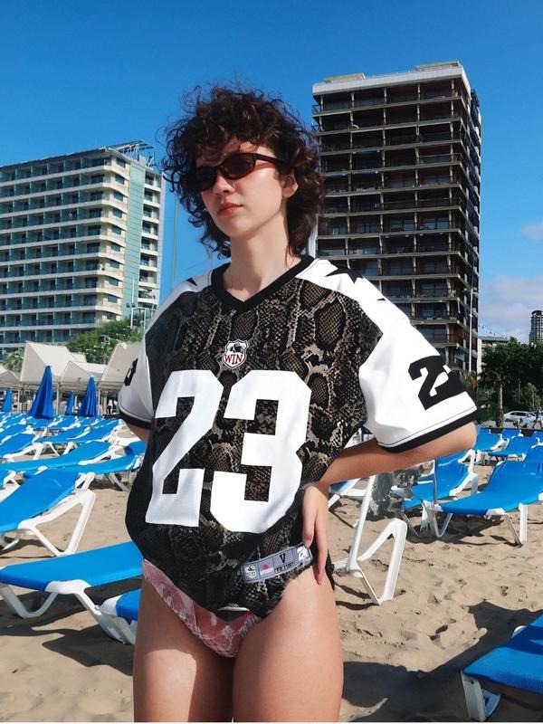 Women's Leopard Print Baseball Jersey, Loose-Fit American Retro Style T-Shirt, Summer Sports Wear for Men & Women Hoodie,...